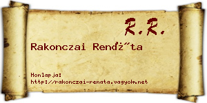 Rakonczai Renáta névjegykártya