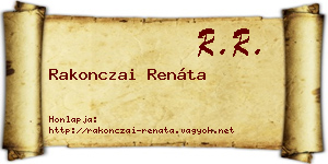 Rakonczai Renáta névjegykártya
